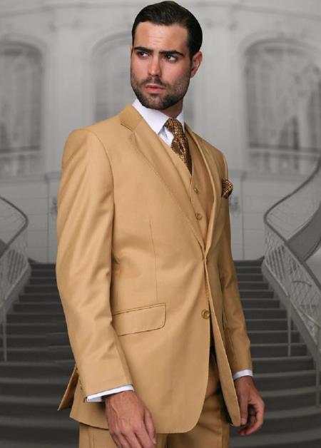 Clearance | Mens 100% Wool Suit | Camel main image 1