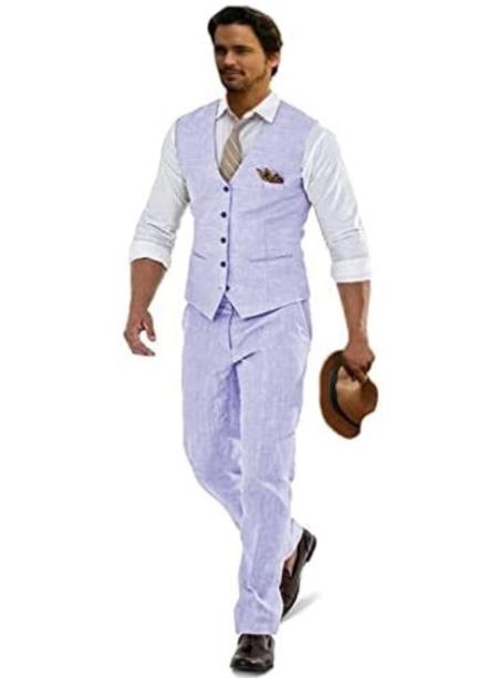 Groomsmen Summer Beach Prom 2026 Lavender Vest and Pants Set