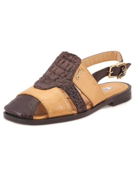 Mens Rust Caramel Hornback Sandal Tahiti - 90 Days Delivery Custom Made