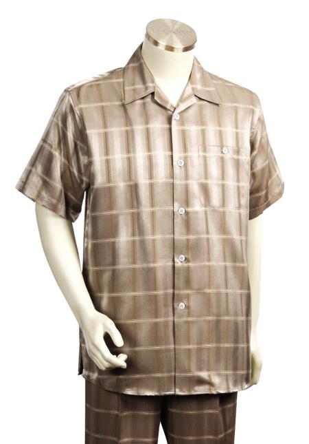 Mens Big and Tall Walking Suit - Taupe