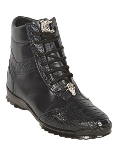 Los Altos Ostrich Leg High Top Sneakers Navy