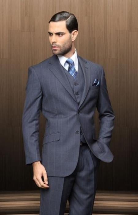 Navy Blue Plaid Suit - Blue Checkered Suit - Dark Blue Plaid Suit