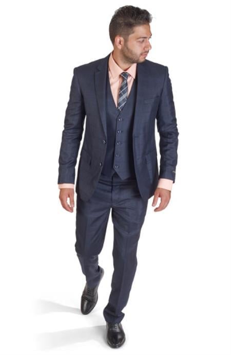 Navy Blue Plaid Suit - Blue Checkered Suit - Dark Blue Plaid Suit
