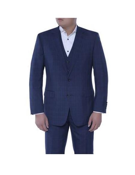 Navy Blue Plaid Suit - Blue Checkered Suit - Dark Blue Plaid Suit