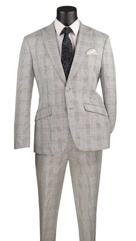 Black Window Pane Plaid Checkered Suit main image 1
