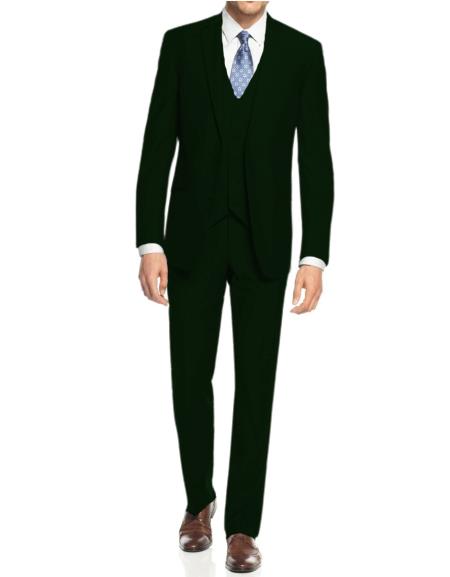 Retro Paris Suits Mens Suit Green