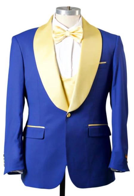Men's Off White Shawl Lapel 1 Button Modern Fit Tuxedo