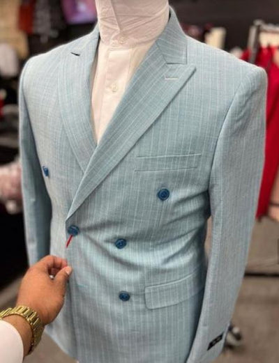 Light Blue Pinstripe Suit