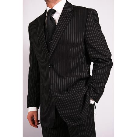Black and White Striped Suit
