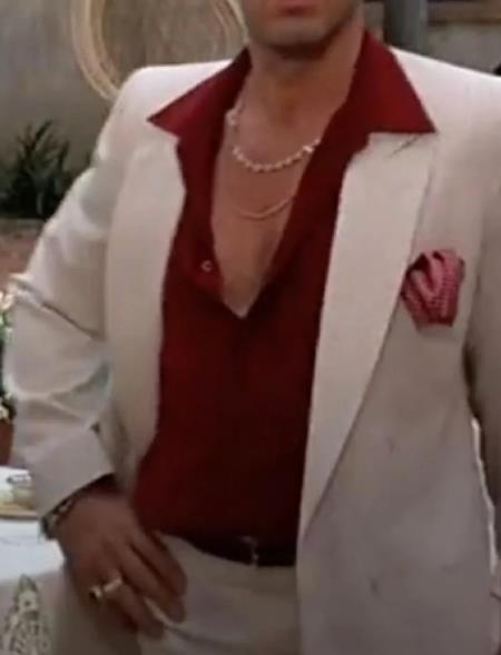 Mens One Button White Suit