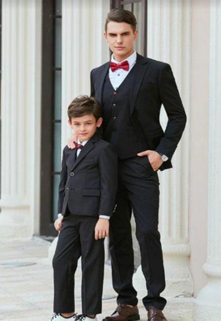 Dad And Son Matching Suits - Black Dad and Son Outfits