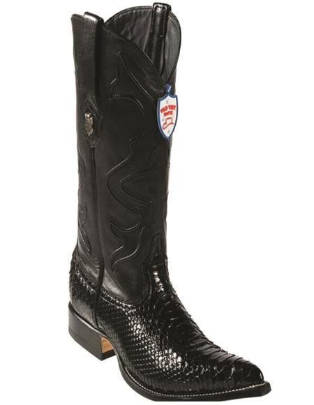 Pointy Snake Skin Boots Black