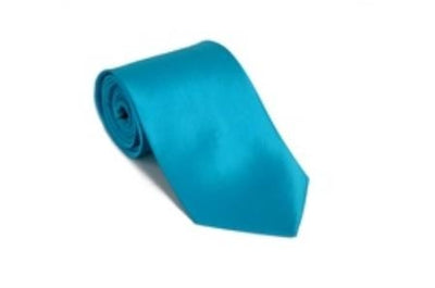 turquoise ~ Light Blue Stage Party 100% Silk Solid Necktie With Handkerchief Buy 10 of same color Tie For $25 Each-Men's Neck Ties - Mens Dress Tie - Trendy Mens Ties mensusa